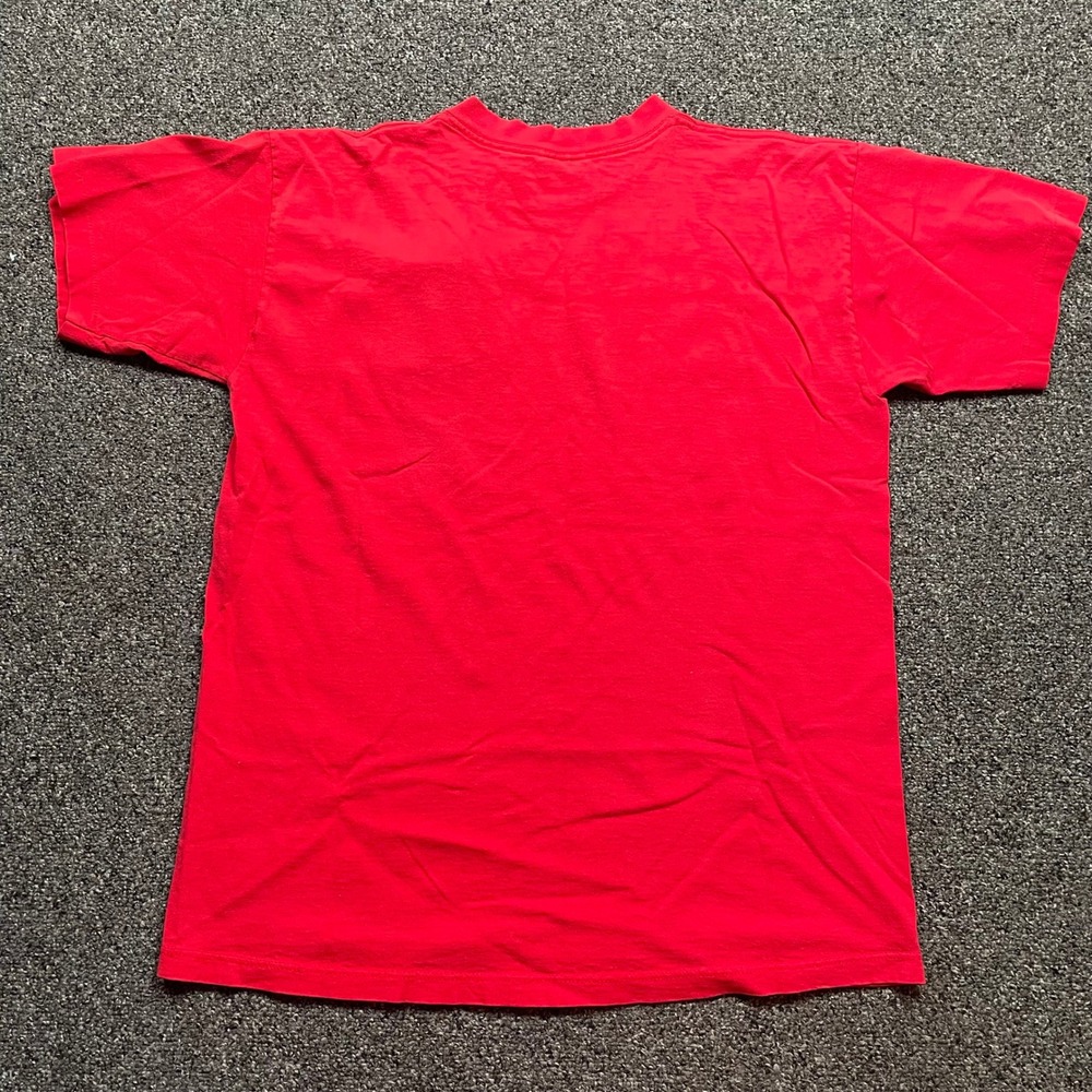 Vintage Looney Tunes Embroidered T-Shirt Red Daffy Sylvester Tweety 90s Single - Picture 3 of 7